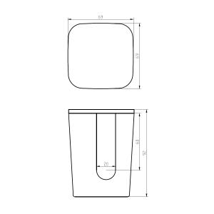 Коробочка для спонжиков 70*70*105мм каменная Solid surface