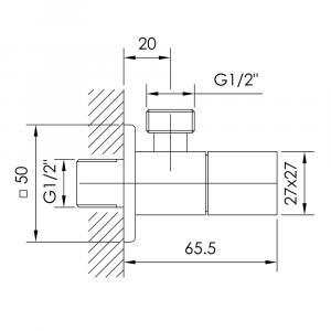 GRAFIKY угловой вентиль четверть оборота G1/2-G1/2