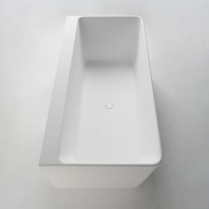 Ванна 165 * 80 * 59см окремостояча / пристінна кам'яна Solid surface