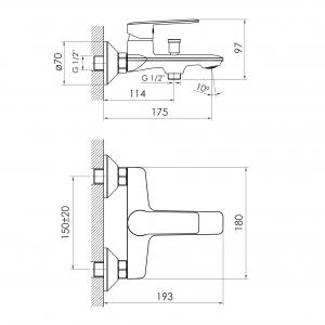 KIT 30093 набор смесителей (4 в 1), смеситель для умывальника, смеситель для ванны, душевой гарнитур, смеситель для кухни