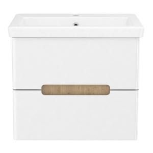 SOLO комплект мебели 60см blanco: тумба подвесная, 2 ящика + умывальник накладной арт 13-16-016