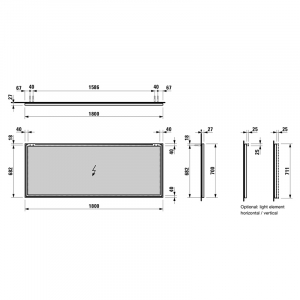Дзеркало Frame 25 180x70 з рамою