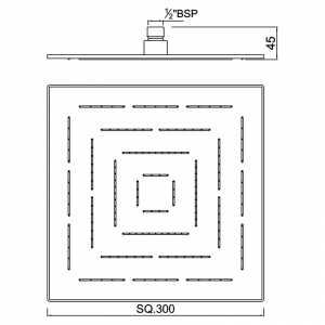Верхний душ Maze квадратный, хром