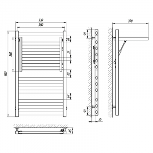 Полотенцесушитель Сириус П12 50x90 левый, хром