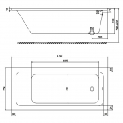 Ванна Modo AntiSlide 170x75 с антискользящим покрытием