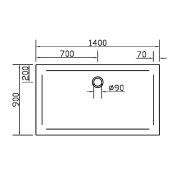 Поддон SMC 140*90*3,5см прямоугольный