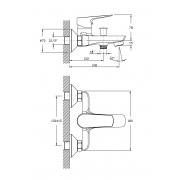 KIT 20080 набор смесителей (3 в 1), смеситель для умывальника, смеситель для ванны, душевой гарнитур