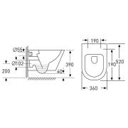 NEMO Rimless унітаз 52 * 36 * 39см підвісний, сидіння тверде Slim slow-closing