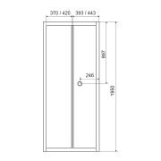 Дверь bifold 80*195, профиль хром, стекло прозрачное 5мм