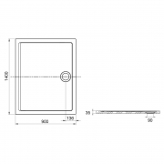 Поддон Aeron 140x90 белый