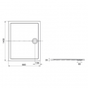 Поддон Aeron 140x80 белый