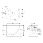 AMADEUS M унітаз 48 * 37 * 37см підвісний Rimless, сидіння тверде Slim slow-closing