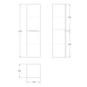 AIVA пенал 139*35*35см, подвесной, белый