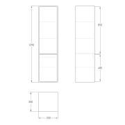 TEO пенал 139*35*35см, подвесной, белый