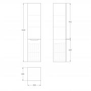 LIBRA пенал 155*35*35см, подвесной, белый