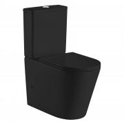 NEMO BLACK Rimless компакт 67 * 38,5 * 84,5см підлоговий, матовий, гір. випуск, нижнє підведення, бачок 3 / 4,5 л, сидіння тверде Slim slow-closing