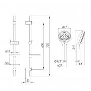 KIT 30093 набор смесителей (4 в 1), смеситель для умывальника, смеситель для ванны, душевой гарнитур, смеситель для кухни