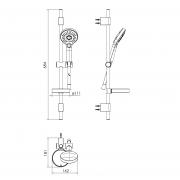 KIT 30094 набір змішувачів (4 в 1), змішувач для умивальника, змішувач для ванни, душової гарнітур, змішувач для кухні