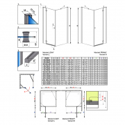 Душевая штора Torrenta KDJ 80x80 R графит