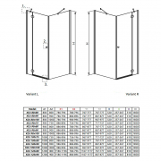 Душевая штора Torrenta KDJ 100x100 R, графит