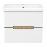 SOLO комплект мебели 60см blanco: тумба подвесная, 2 ящика + умывальник накладной арт 13-16-016