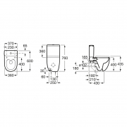 Чаша унитаза Meridian Rimless пристенная