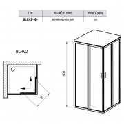 Душевая штора BLRV 2-90 Transparent+белый