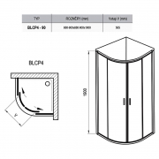 Душевая штора BLCP 4-90 Transparent+сатиновый