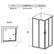 Душевая штора BLRV 2-90 Transparent+сатиновый