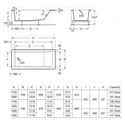 Ванна Easy 140x70 c ножками