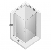 Душевая штора New Soleo Black 100x100 черная