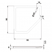 Поддон New Azura 90x90