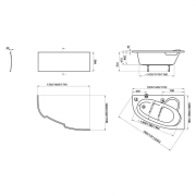 Акриловая ванна Asymmetric 150x100 правая