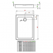 Піддон Doros F Compact 140x80 з ніжками