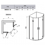 Душевая штора SMSKK 4-80 Transparent