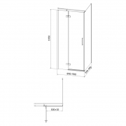 Душевая штора Jota 90x90 L