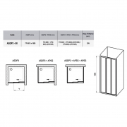 Душові двері ASDP 3-80 Transparent + сатиновий