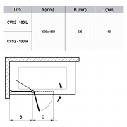 Штора для ванны CVS 2-100 R Transparent