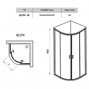 Душевая штора BLCP 4-80 Transparent+белый