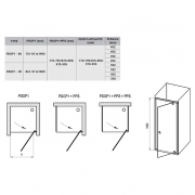 Душевые двери PDOP 1-90 Transparent+черный