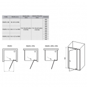 Душові двері PDOP 2-110 Transparent + чорний
