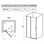 Душевая дверь CSD 2-100 Transparent+сатиновый
