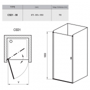 Душевая дверь CSD 1-90 Transparent+белый