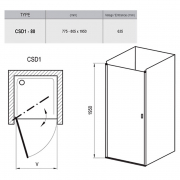 Душові двері CSD 1-80 Transparent + білий