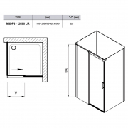 Душевая кабина MSDPS 120/80 L Transparent