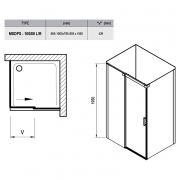 Душевая кабина MSDPS 100/80 L Transparent+сатиновый