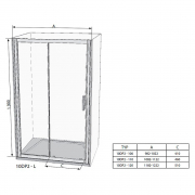 Душевая дверь 10° 10DP2 110 Transparent