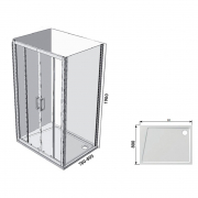 Душова стінка 10 ° 10PS 80 Transparent + білий