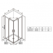 Душевая штора Blix Slim BLSRV 2-80 Transparent