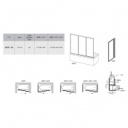 Штора для ванны AVDP 3-180 Transparent+сатиновый